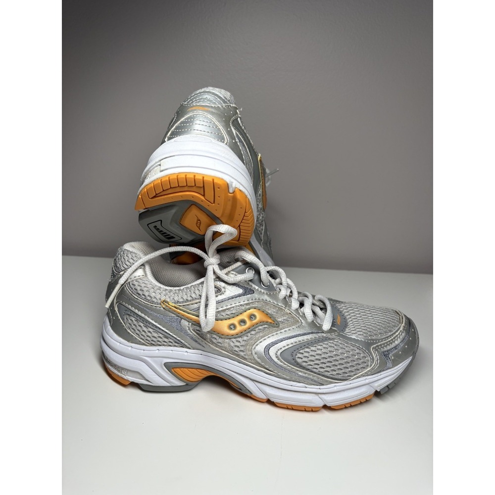 Saucony Grid Fusion Athletic Running Shoes Sneakers Gray Orange Womens - Size 8 - Picture 11 of 11